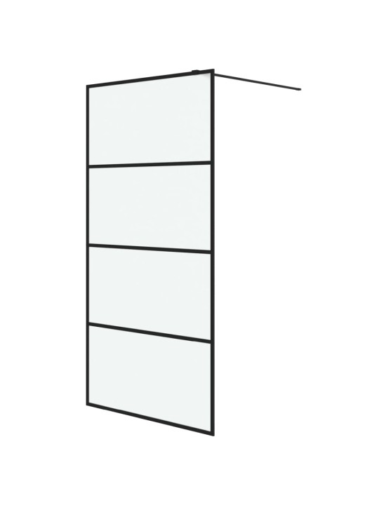 Sprchová zástěna walk-in černá 100 x 195 cm mléčné ESG sklo
