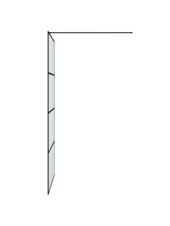 Sprchová zástěna walk-in černá 100 x 195 cm mléčné ESG sklo