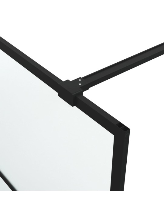 Sprchová zástěna walk-in černá 100 x 195 cm mléčné ESG sklo