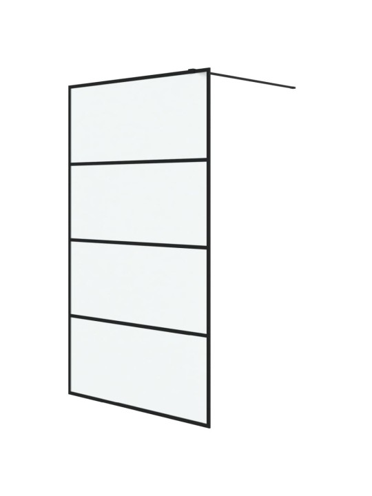 Sprchová zástěna walk-in černá 115 x 195 cm mléčné ESG sklo
