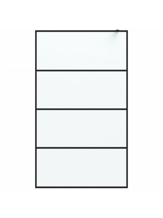 Sprchová zástěna walk-in černá 115 x 195 cm mléčné ESG sklo