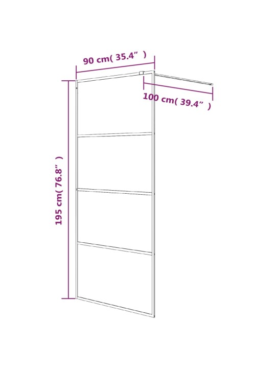 Sprchová zástěna walk-in stříbrná 90 x 195 cm čiré esg sklo