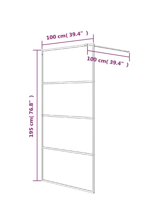 Sprchová zástěna walk-in stříbrná 100 x 195 cm čiré ESG sklo
