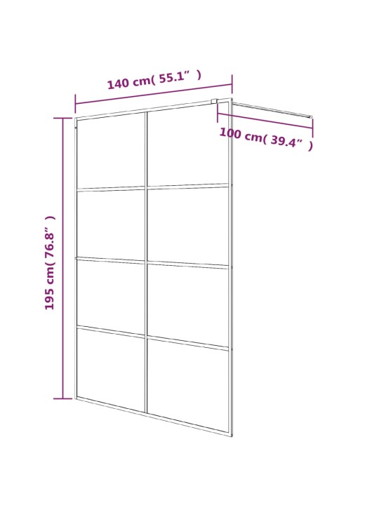 Sprchová zástěna walk-in stříbrná 140 x 195 cm čiré ESG sklo