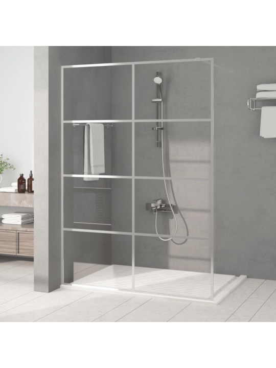 Sprchová zástěna walk-in stříbrná 140 x 195 cm čiré ESG sklo