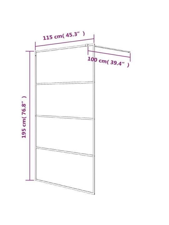 Sprchová zástěna walk-in bílá 115 x 195 cm čiré esg sklo