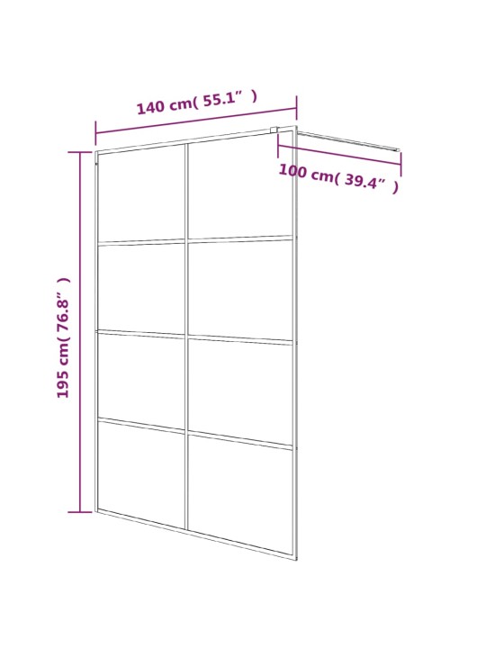 Sprchová zástěna walk-in bílá 140 x 195 cm čiré ESG sklo