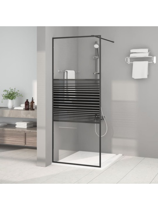 Sprchová zástěna walk-in černá 80 x 195 cm čiré ESG sklo