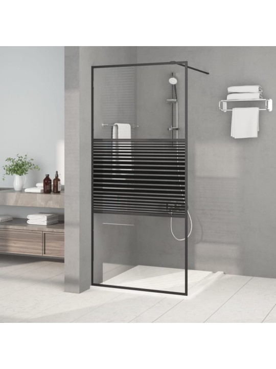 Sprchová zástěna walk-in černá 90 x 195 cm čiré esg sklo