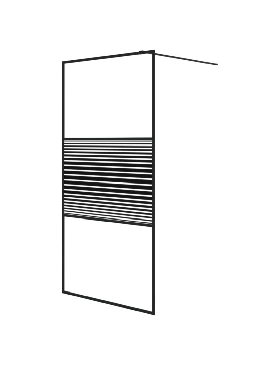 Sprchová zástěna walk-in černá 100 x 195 cm čiré ESG sklo