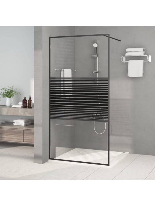 Sprchová zástěna walk-in černá 100 x 195 cm čiré ESG sklo
