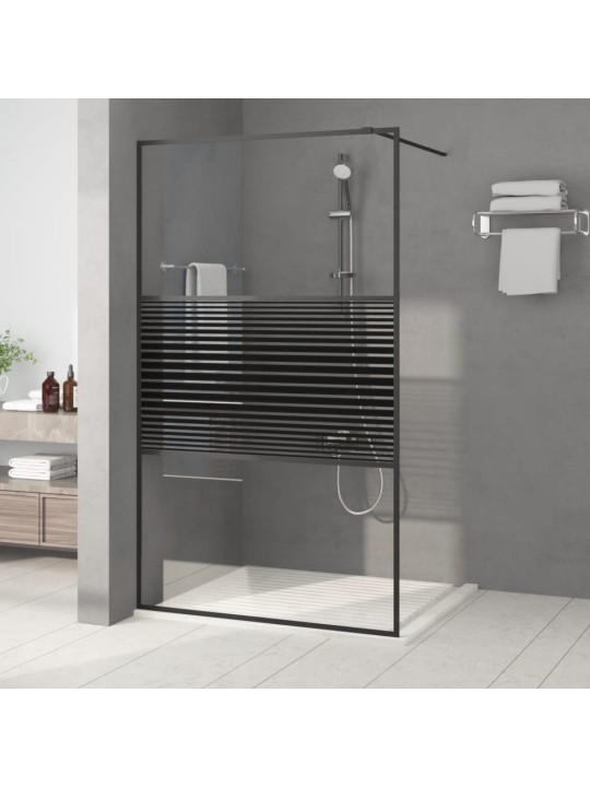 Sprchová zástěna walk-in černá 115 x 195 cm čiré ESG sklo