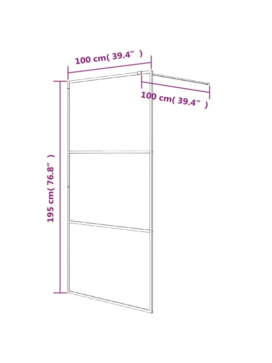 Sprchová zástěna walk-in bílá 100 x 195 cm čiré esg sklo