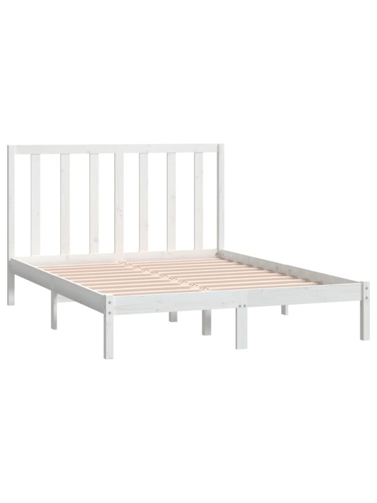 Postel bez matrace bílá 140 x 190 cm masivní borovice