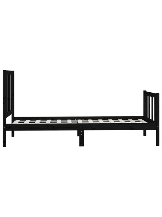 Rám postele černý masivní dřevo 100 x 200 cm