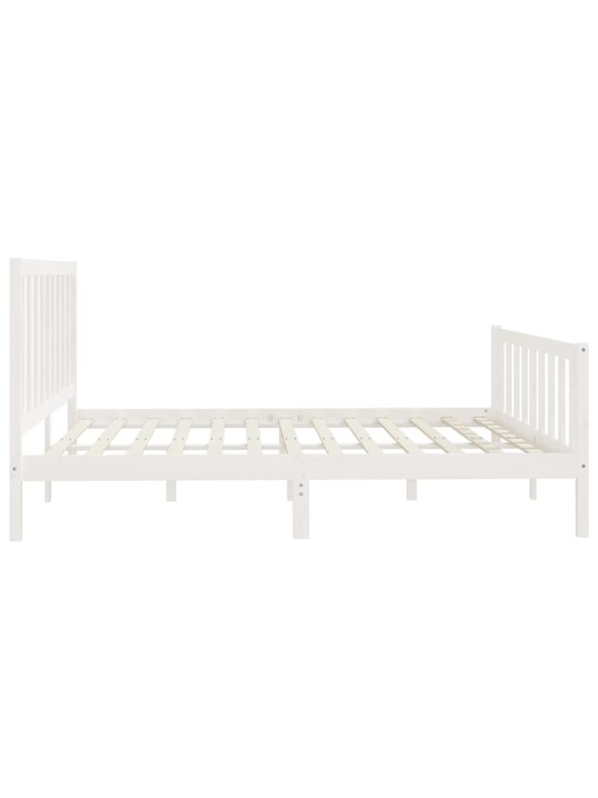 Rám postele bílý masivní dřevo 200 x 200 cm