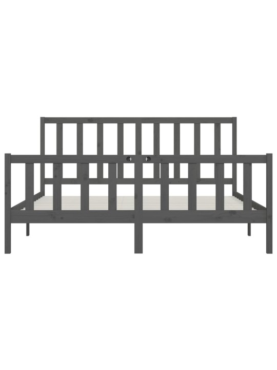 Rám postele šedý masivní dřevo 200 x 200 cm