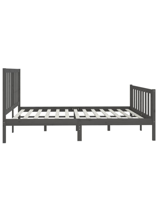 Rám postele šedý masivní dřevo 200 x 200 cm