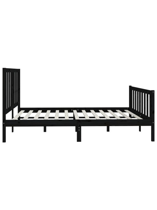 Rám postele černý masivní dřevo 200 x 200 cm