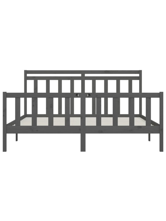 Rám postele šedý masivní borovice 200 x 200 cm