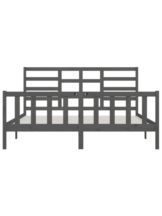 Rám postele šedý masivní borovice 200 x 200 cm
