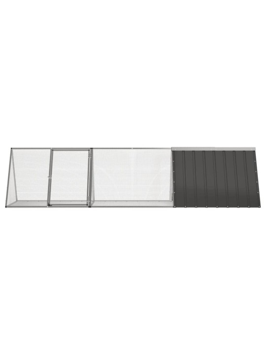 Klec pro králíky antracitová 302,5x80,5x71 cm pozinkovaná ocel
