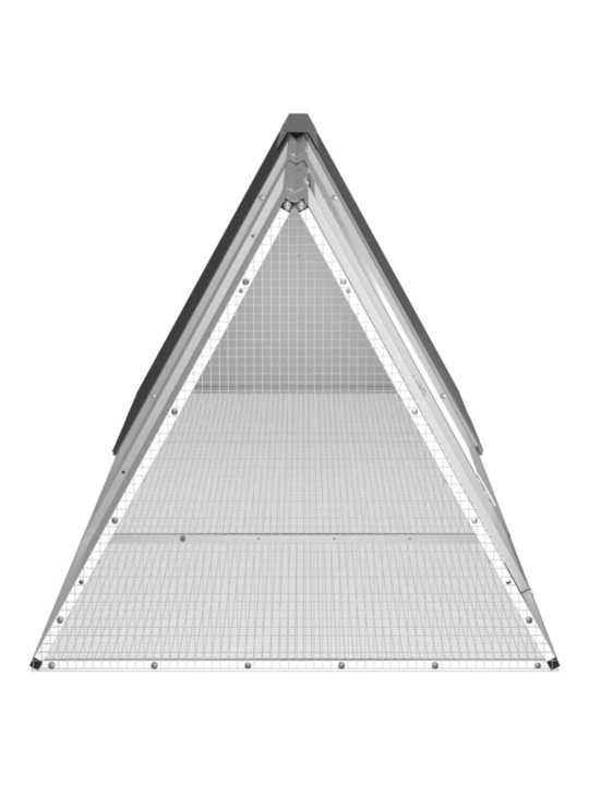 Klec pro králíky antracitová 302,5x80,5x71 cm pozinkovaná ocel