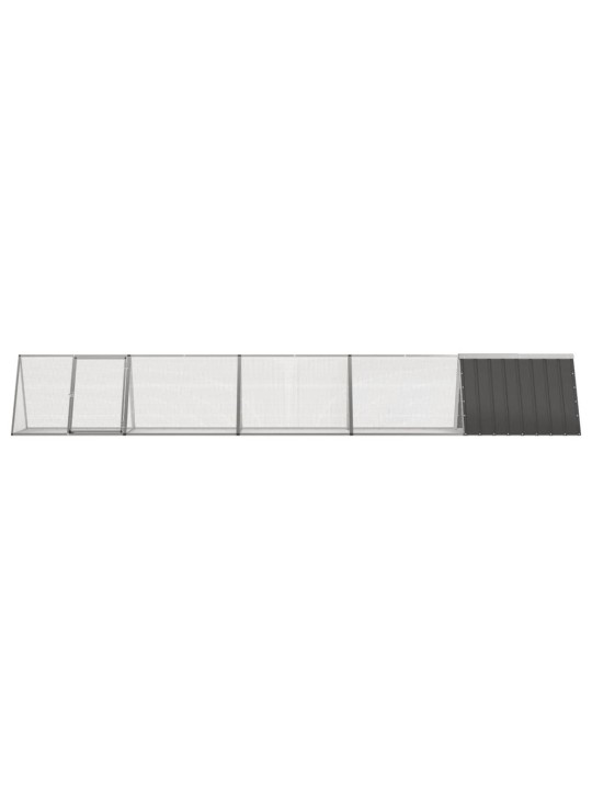 Klec pro králíky antracitová 504,5x80,5x71 cm pozinkovaná ocel