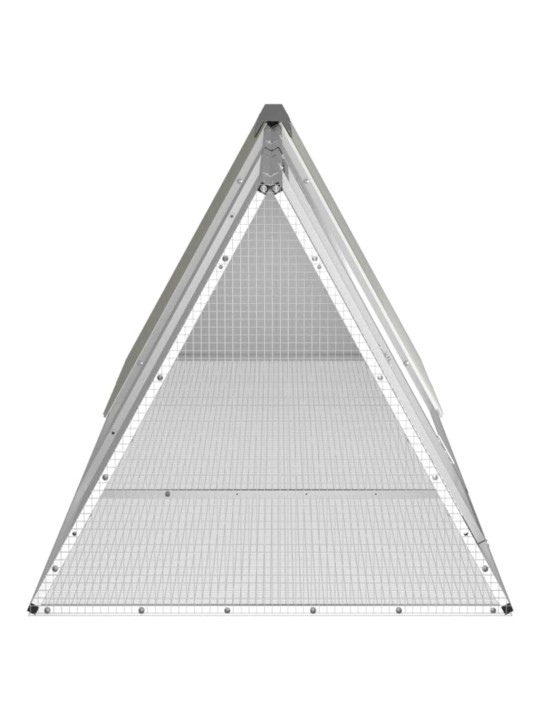 Klec pro králíky šedá 302,5x80,5x71 cm pozinkovaná ocel