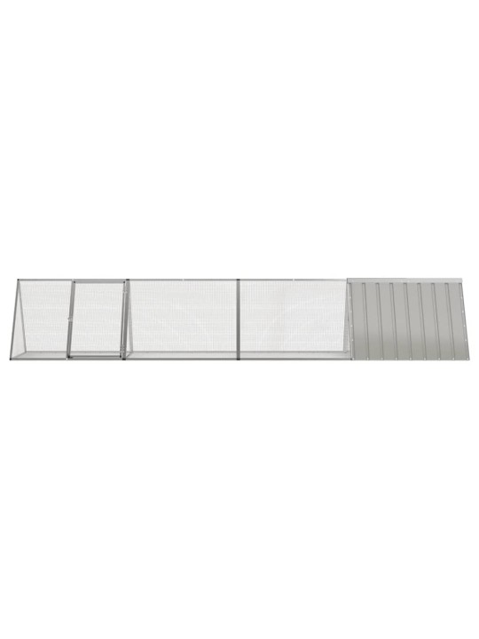 Klec pro králíky šedá 403,5 x 80,5 x 71 cm pozinkovaná ocel