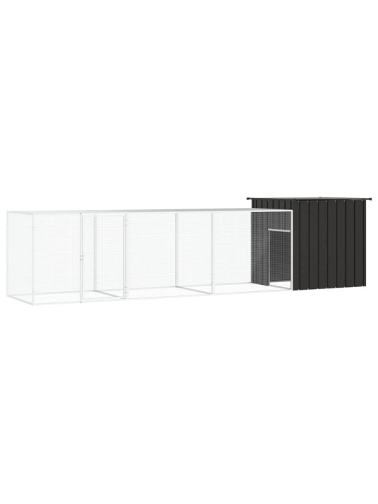 Klec pro kuřata antracitová 400 x 91 x 100 cm pozinkovaná ocel