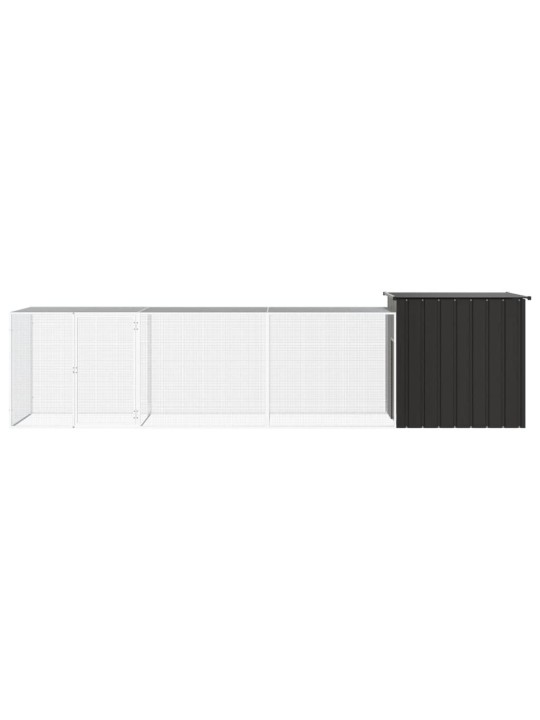 Klec pro kuřata antracitová 400 x 91 x 100 cm pozinkovaná ocel