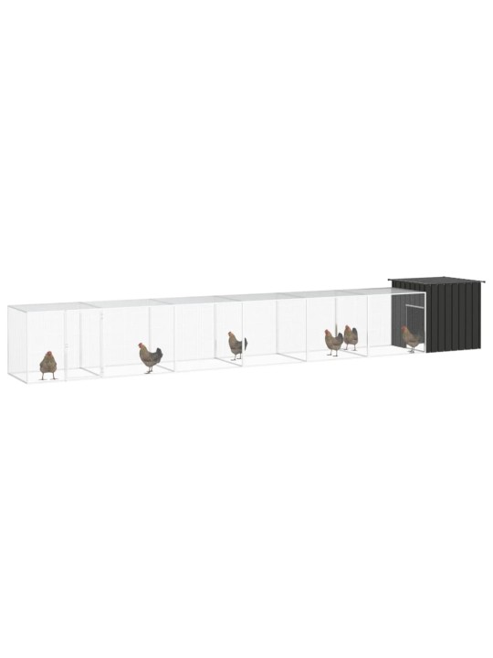 Klec pro kuřata antracitová 700 x 91 x 100 cm pozinkovaná ocel