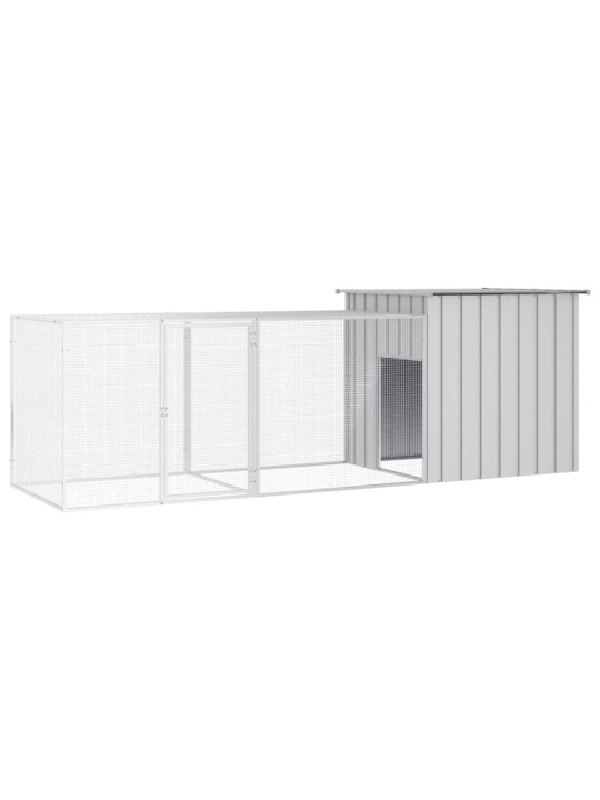 Klec pro kuřata šedá 300 x 91 x 100 cm pozinkovaná ocel