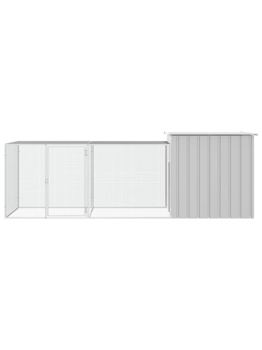 Klec pro kuřata šedá 300 x 91 x 100 cm pozinkovaná ocel