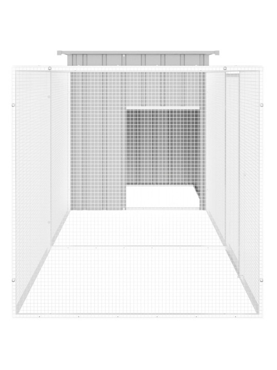 Klec pro kuřata šedá 300 x 91 x 100 cm pozinkovaná ocel