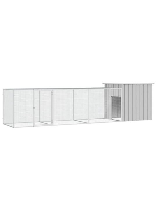 Klec pro kuřata šedá 400 x 91 x 100 cm pozinkovaná ocel