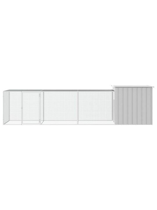 Klec pro kuřata šedá 400 x 91 x 100 cm pozinkovaná ocel