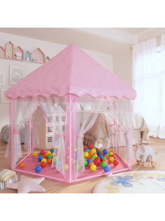 Princeznovský stan na hraní s 250 míčky růžový 133 x 140 cm