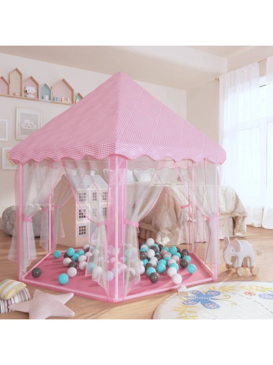 Princeznovský stan na hraní s 250 míčky růžový 133 x 140 cm
