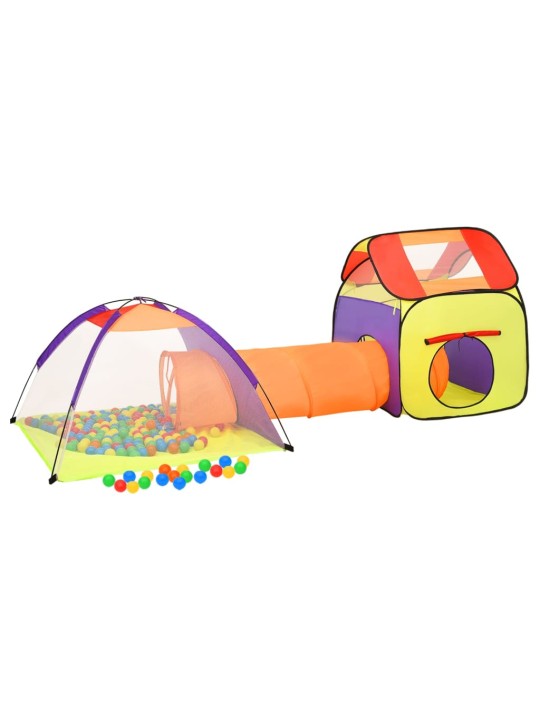 Dětský stan na hraní s 250 míčky vícebarevný 338 x 123 x 111 cm