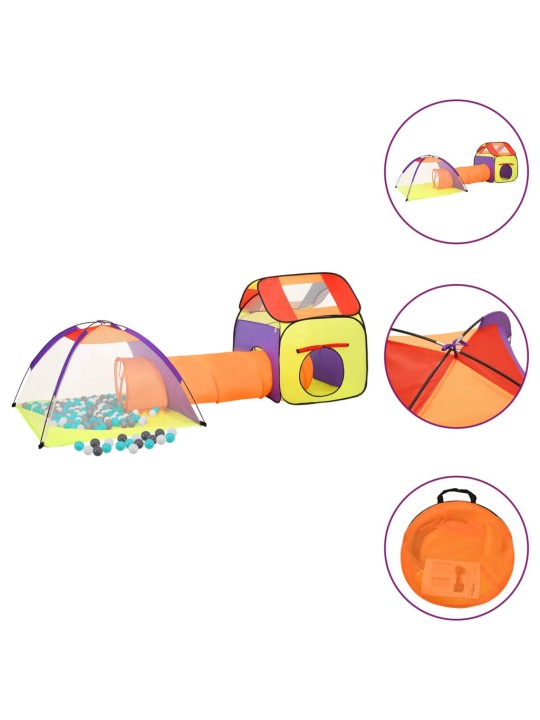 Dětský stan na hraní s 250 míčky vícebarevný 338 x 123 x 111 cm