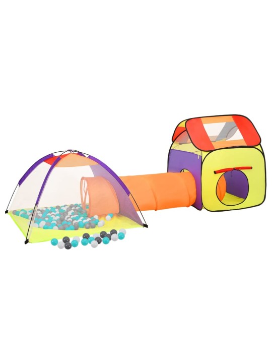 Dětský stan na hraní s 250 míčky vícebarevný 338 x 123 x 111 cm