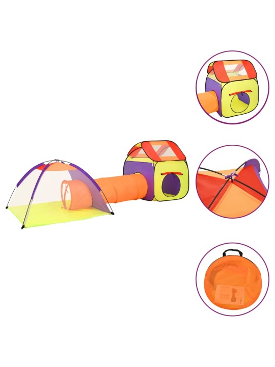 Dětský stan na hraní s 250 míčky vícebarevný 338 x 123 x 111 cm