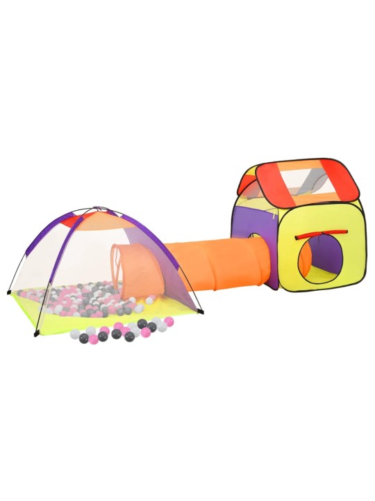 Dětský stan na hraní s 250 míčky vícebarevný 338 x 123 x 111 cm