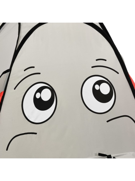 Dětský stan na hraní motiv slona s 250 míčky šedý 174x86x101 cm