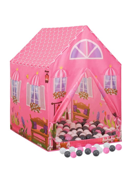Dětský stan na hraní s 250 míčky růžový 69 x 94 x 104 cm