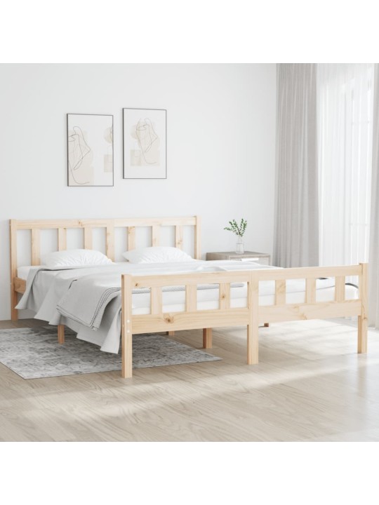 Rám postele masivní dřevo 150 x 200 cm King Size