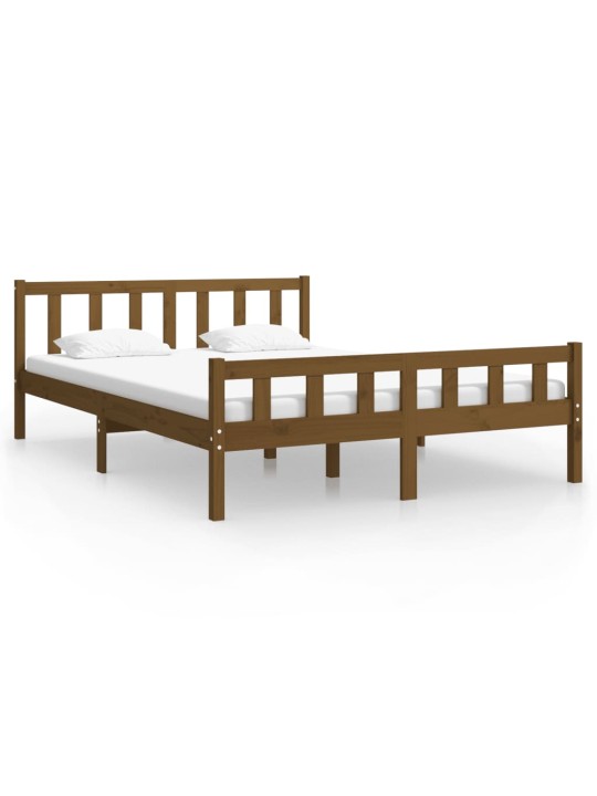 Rám postele medově hnědý masivní dřevo 150 x 200 cm King Size