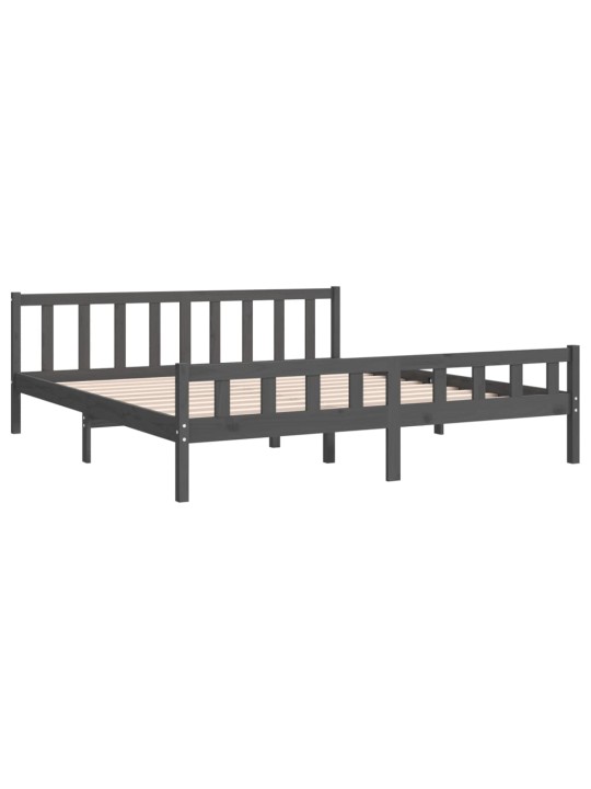 Rám postele šedý masivní dřevo 200 x 200 cm
